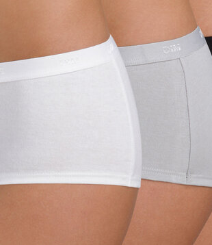 Dim EcoDim coton stretch boxershort drie delig in basis kleuren wit, zwart & grijs