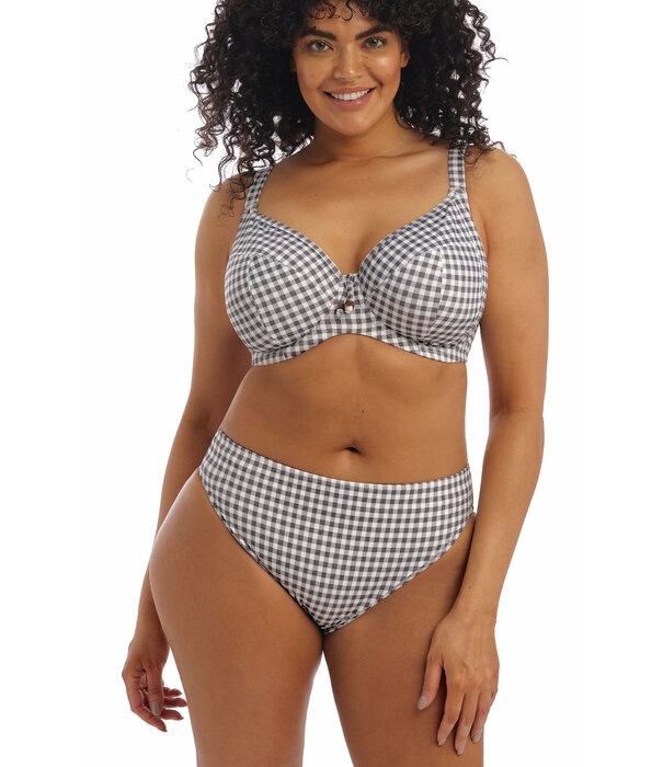 Elomi  Elomi bikinitop met beugel Checkmate kleur grijs mélee met ruitprint