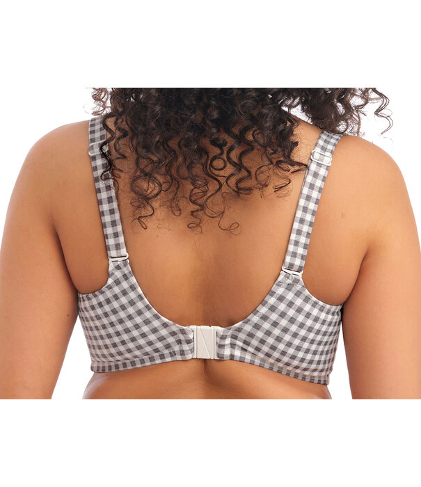 Elomi  Elomi bikinitop met beugel Checkmate kleur grijs mélee met ruitprint