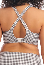 Elomi lingerie  bikinitop met beugel Checkmate kleur grijs mélee met ruitprint