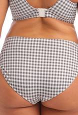 Elomi  bikinislip Checkmate in lichtgewicht stof kleur grijs mélee met ruitprint