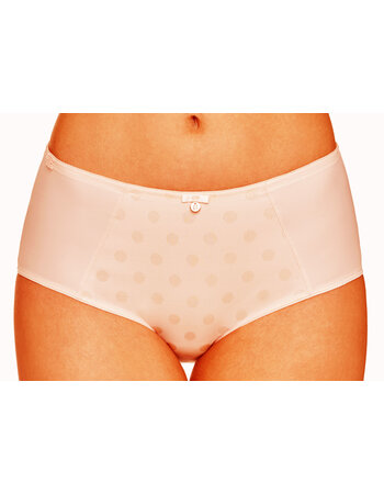 Susa Rhodos slip kleur, soft peach  met ingeweven print dots