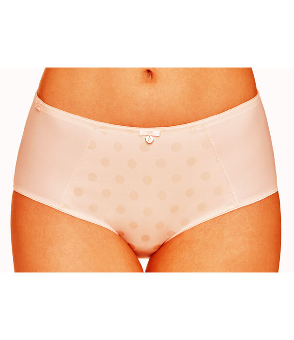 Susa Susa Rhodos slip kleur, soft peach met ingeweven print dots