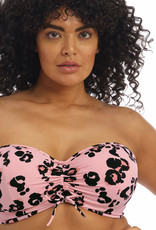 Elomi lingerie  Kambuku Bandeau bikinitop met beugel  kleur pink met luipaardprint