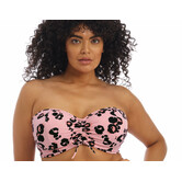 Elomi Kambuku Bandeau bikinitop met beugel  kleur pink met luipaardprint
