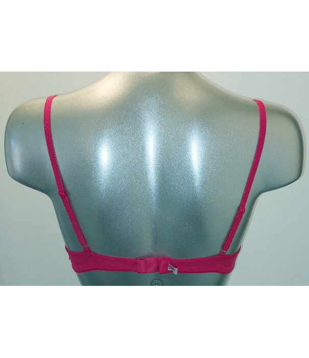Boobs & Bloomers Boobs & Bloomers  Genica microfaser Bh zonder beugel, licht voorgevormd kleur cerise met streepprint kleur wit