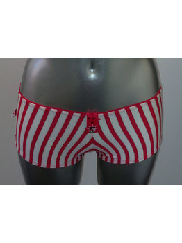 Boobs & Bloomers Genica microfaser boxershort mt 152 kleur cerise met witte streepprint