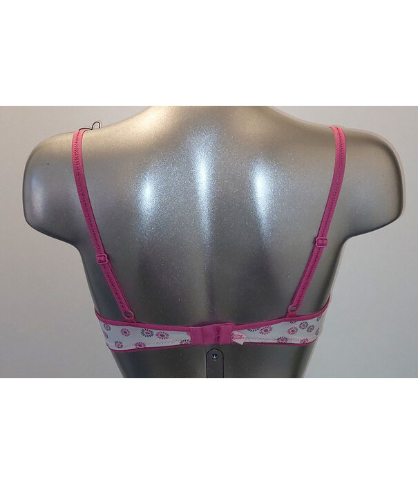 Boobs & Bloomers Boobs & Bloomers Havily microfaser Bh zonder beugel & licht voorgevormde cup, met slip de kleur wit met print grijs & pink