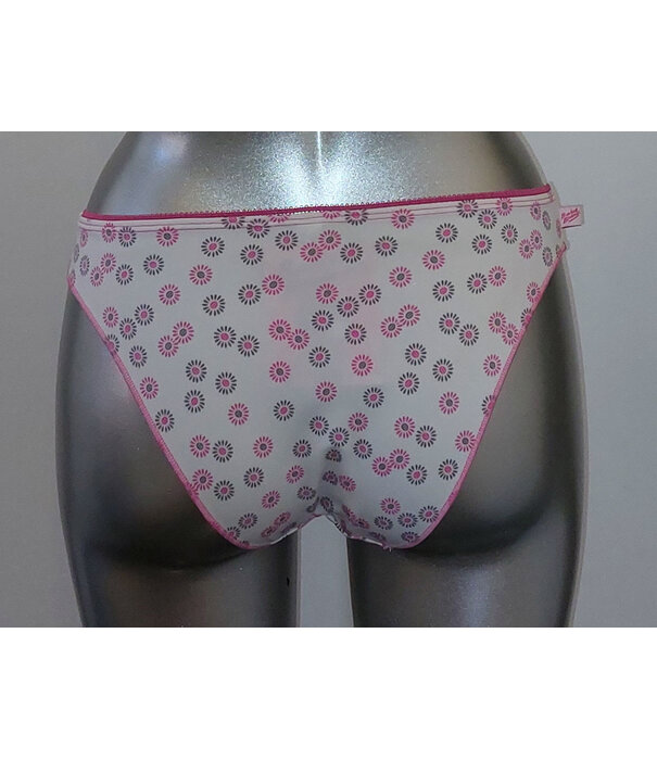 Boobs & Bloomers Boobs & Bloomers Havily microfaser Bh zonder beugel & licht voorgevormde cup, met slip de kleur wit met print grijs & pink