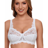 Susa Latina bh zonder beugel – wit – elastische cups met luxueus borduursel