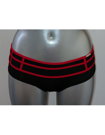 Sapph Twist heupboxer zwart bies rood of rood bies zwart mt S