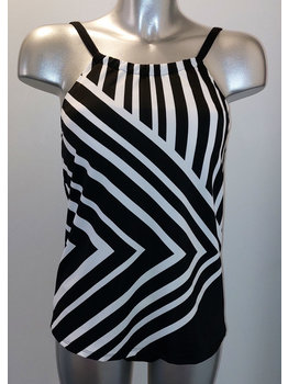 Amoena lingerie Andalusia proth. tankinitop zonder beugel kleur zwart met wit gestreept