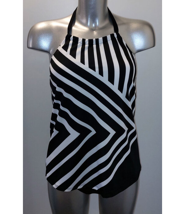Amoena    Andalusia proth. tankinitop zonder beugel kleur zwart met wit gestreept