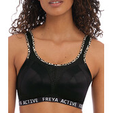 Active Dynamic Sport Bh  kleur zwart met bies print luipaard