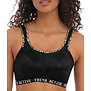 Active Dynamic Sport Bh  kleur zwart met bies print luipaard