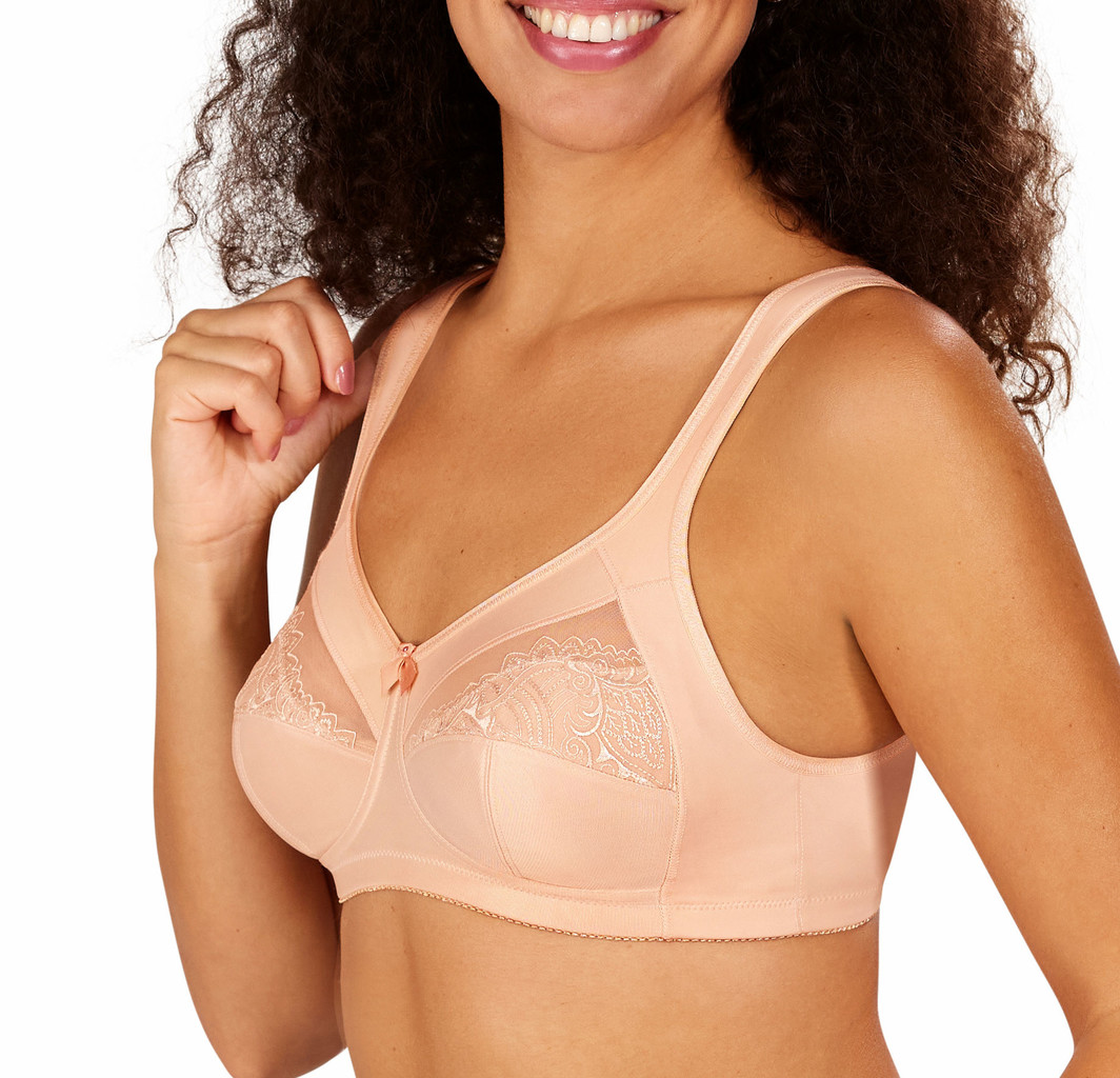 Amoena  Amoena Isadora prothese bh zonder beugel – kleur blush – stevige tweedelige cup, katoenen prothesehoesjes & elegant Paisley‑motief