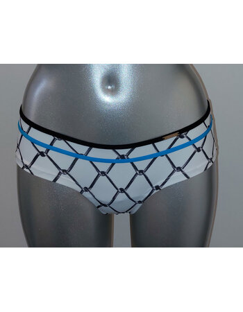 Sapph Raster heup boxershort kleur wit met bies electricblue mt S