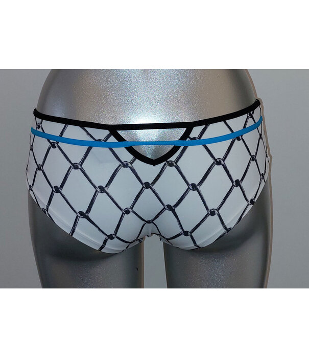 Sapph Sapph Raster heup boxershort kleur wit met bies electricblue mt S