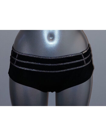 Sapph Ametwist boxershort kleur zwart met lurex bies kleur zilver mt XL