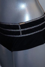 Sapph  Ametwist boxershort kleur zwart met lurex bies kleur zilver mt XL