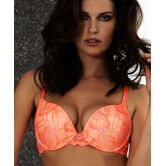 After Eden Tempting Multiway Bh lichte gelvullig kleur coral met ingeweven print peach