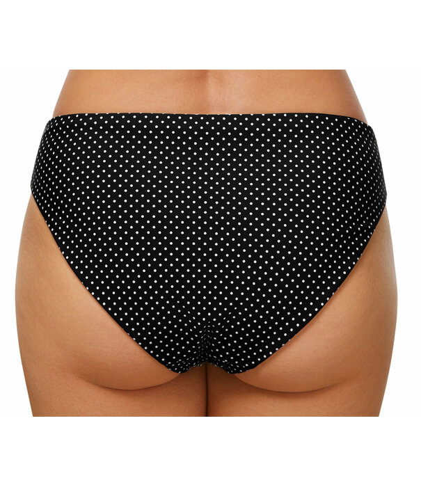 Amoena   Romantic Downtown reversible bikinislip zwart print polkadots