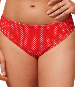 Romantic Downtown reversible bikinislip kleur hibiscus print polkadots