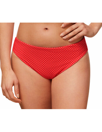 Amoena  Romantic Downtown reversible bikinislip kleur hibiscus print polkadots