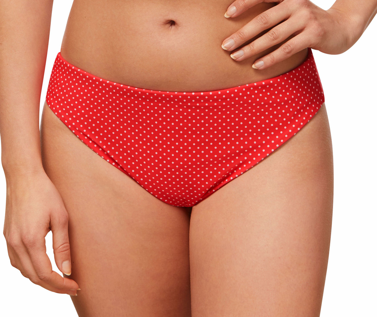 Amoena  Romantic Downtown reversible bikinislip kleur hibiscus print polkadots