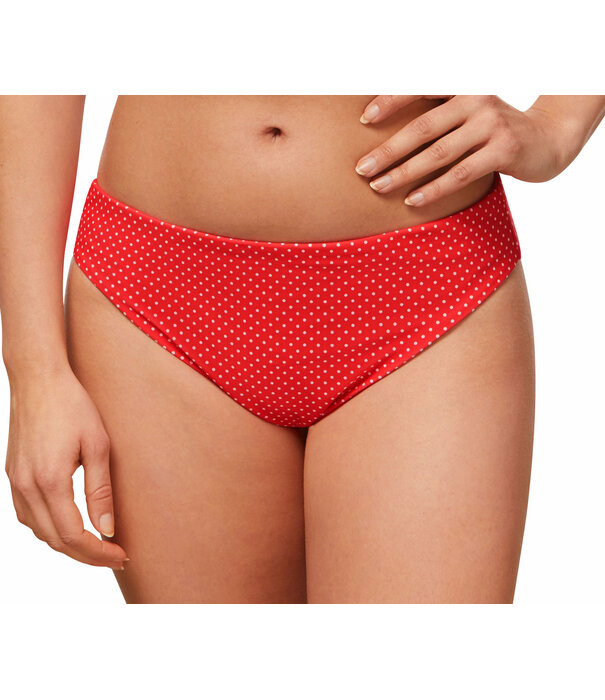 Amoena   Romantic Downtown reversible bikinislip kleur hibiscus print polkadots