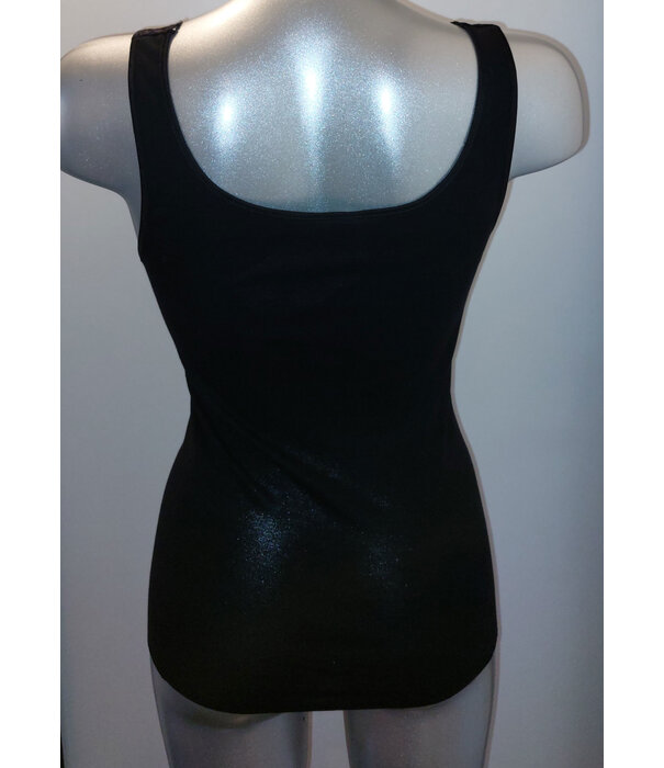 Nina von C Nina von C katoenen top met breed elastisch kant – hoogsluitend en geschikt voor prothese‑draagsters – zwart, maten 38 t/m  50