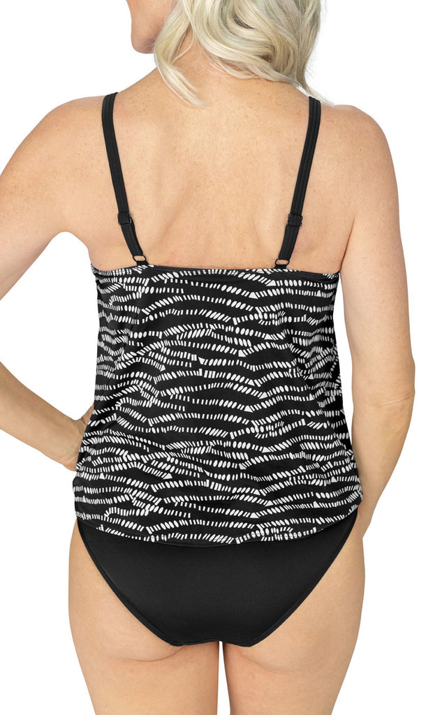 Amoena   Reflection prothese blouson tankinitop zonder beugel kleur zwart met print wit