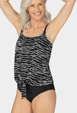 Amoena   Reflection prothese blouson tankinitop zonder beugel kleur zwart met print wit