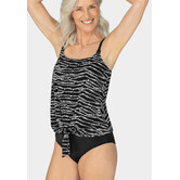 Reflection prothese blouson tankinitop zonder beugel kleur zwart met print wit