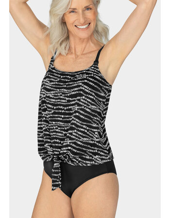 Reflection prothese blouson tankinitop zonder beugel kleur zwart met print wit