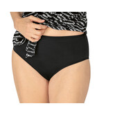 Amoena Reflection hoge model bikinislip kleur zwart de maten 48 t/m 54