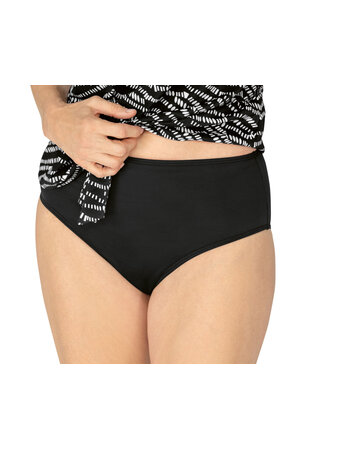 Reflection hoge model bikinislip kleur zwart de maten 48 t/m 54
