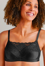 Amoena  Amoena Isabel Hoogsluitende Prothese Bh zonder Beugel – Elegant met Verfijnd Borduursel in Wit & Zwart
