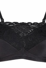 Amoena  Amoena Isabel Hoogsluitende Prothese Bh zonder Beugel – Elegant met Verfijnd Borduursel in Wit & Zwart