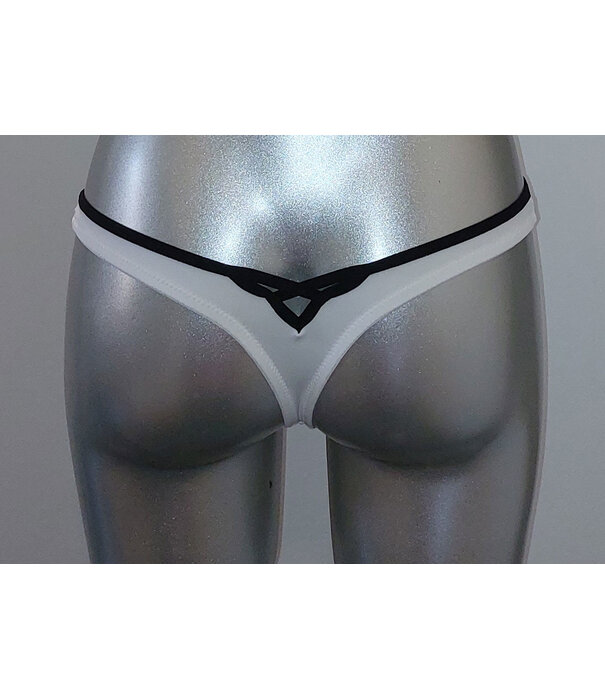 Sapph Sapph Fortuny heupstring kleur wit met bies zwart mt S of M