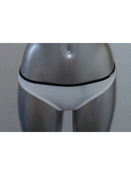 Sapph Sapph  Fortuny heupstring kleur wit met bies zwart mt S of M