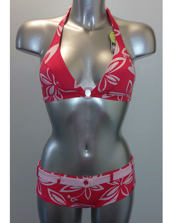 Banana Moon Brenda Vally Halterbikinitop & boxershort de kleur cerise met kleur roze gecombineerd