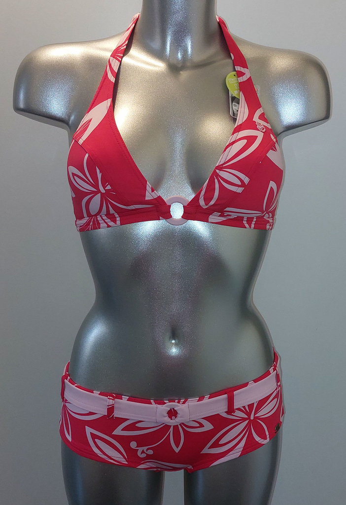 Banana Moon  Brenda Vally Halterbikinitop & boxershort de kleur cerise met kleur roze gecombineerd