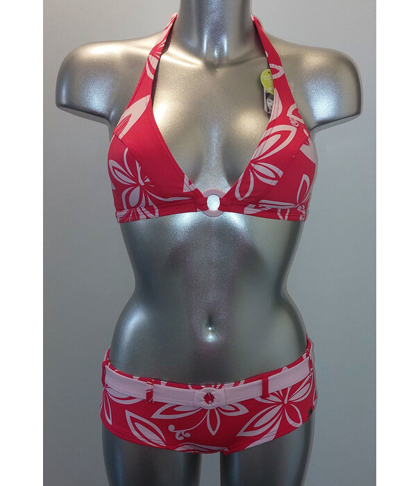 Banana Moon Banana Moon  Brenda Vally Halterbikinitop & boxershort de kleur cerise met kleur roze gecombineerd
