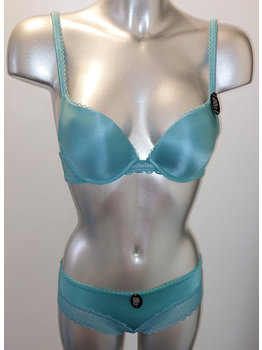 After Eden After Eden Janine Bh met beugel & lichte gelvulling in de cup mt B70 met gratis hipster mt S of mt M, kleur turkoois groen