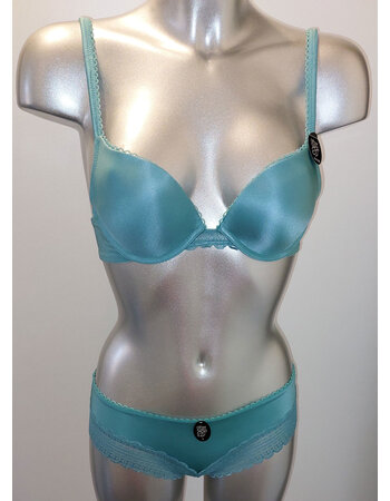 After Eden Janine Bh met beugel & lichte gelvulling in de cup mt B70 met gratis hipster mt S of mt M, kleur turkoois groen
