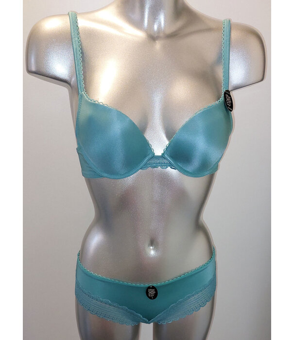 After Eden After Eden Janine Bh met beugel & lichte gelvulling in de cup mt B70 met gratis hipster mt S of M, kleur turkoois groen