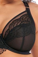 Elomi lingerie  Priya luxeuze Plunge Bh met beugel & sidesupport kleur zwart