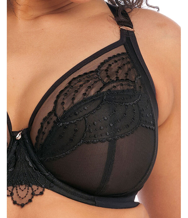 Elomi  Elomi Priya luxeuze Plunge Bh met beugel & sidesupport kleur zwart