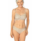 Bliss proth. Bh zonder beugel, licht voorgevormde cups kleur ivoor met animalprint gecombineerd